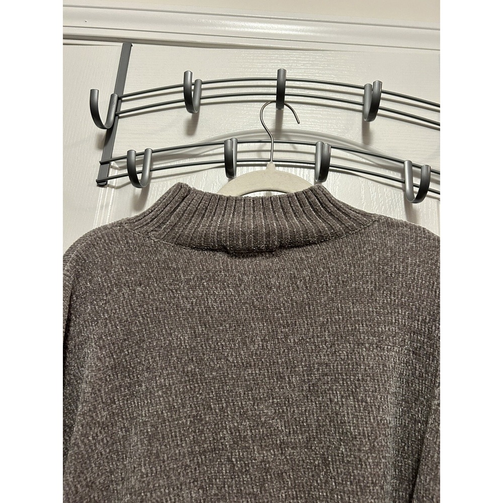 Christian Siriano New York Womens M Grey Chunky Chenille Snowflake Knit Sweater - Picture 4 of 10